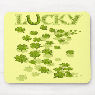 Lucky HorseShoe Shamrocks Mouse Pad
