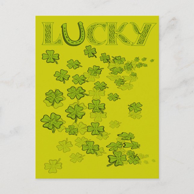 Lucky HorseShoe Shamrocks Postcard (Front)