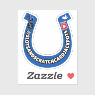 Lucky Horseshoe Socials Custom-Cut Vinyl Sticker
