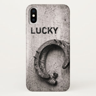 Lucky Horseshoe Vintage Western Sepia Photograph iPhone X Case