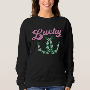 Lucky Horseshoe Western St Patrick s Day Lucky Rod Sweatshirt