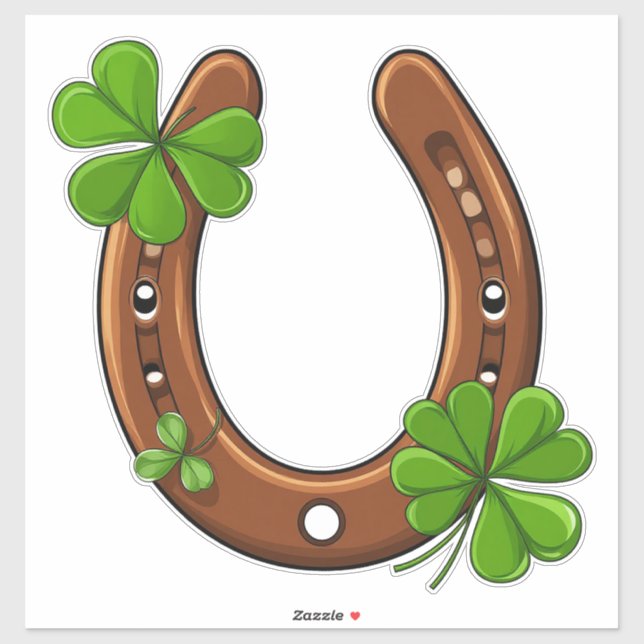 Lucky Horseshoe With Green Shamrocks (Sheet)