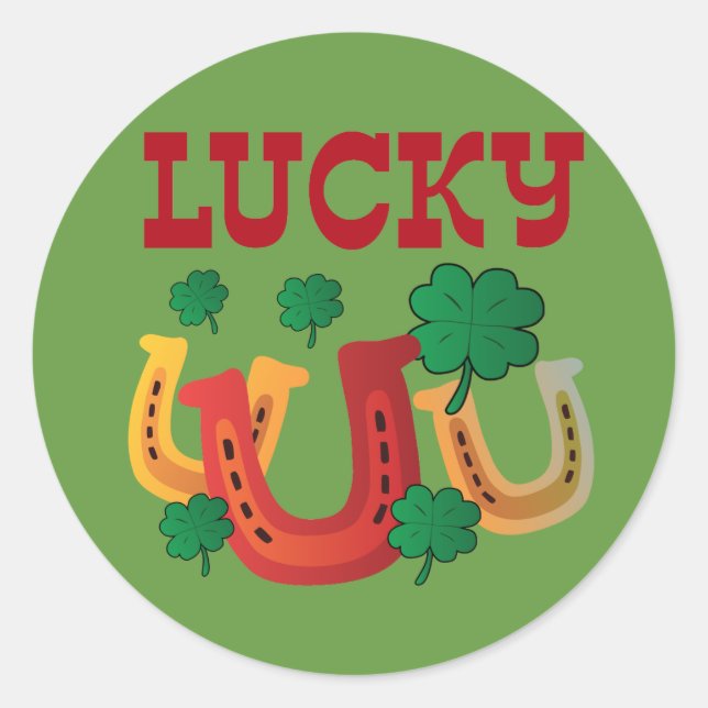 Lucky Horseshoes Classic Round Sticker (Front)
