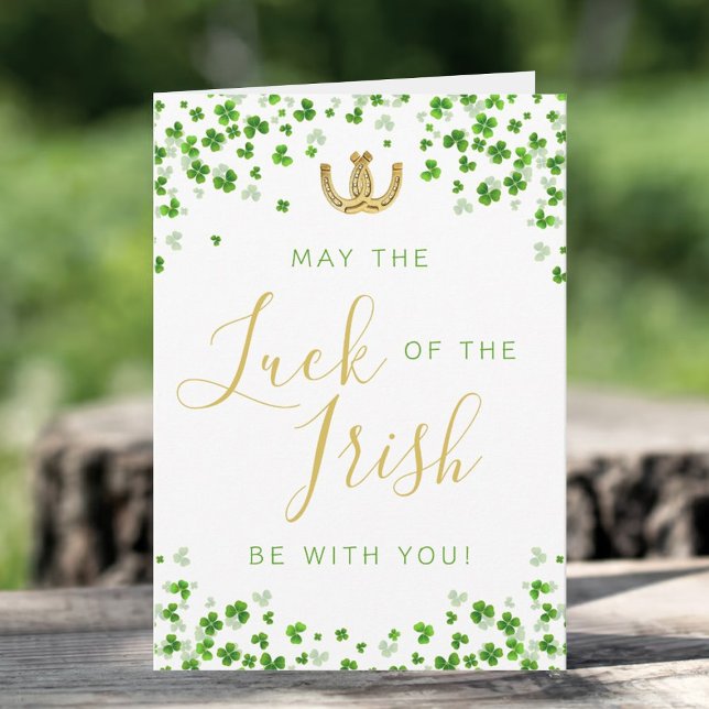 Lucky Horseshoes & Irish Clover St. Patrick's Day Card (Creator Uploaded)