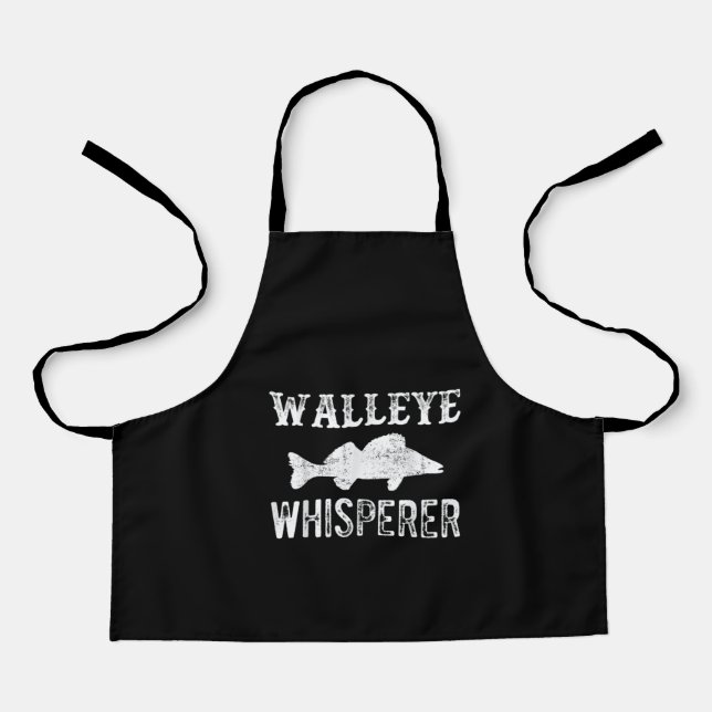 Lucky Ice Fishing Walleye Whisperer Fisherman Apron (Front)