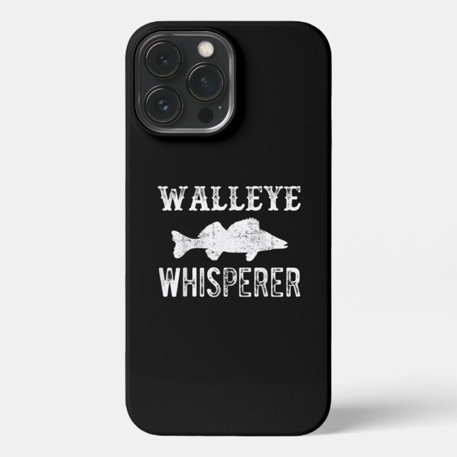 Lucky Ice Fishing Walleye Whisperer Fisherman iPhone Case (Back)