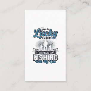 Lucky Im Here Family Fishing Vintage Shirt Design Business Card