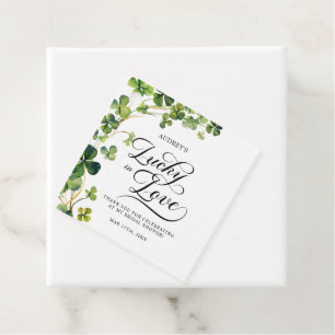 Lucky in Love Bridal Shower Green Shamrock  Favour Tags