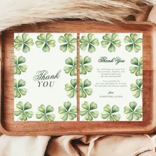 Lucky in Love Bridal Shower Green Shamrock  Thank You Card