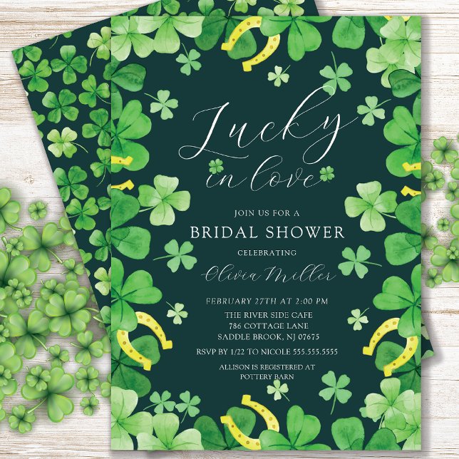 Lucky In Love Bridal Shower Invitation (Creator Uploaded)