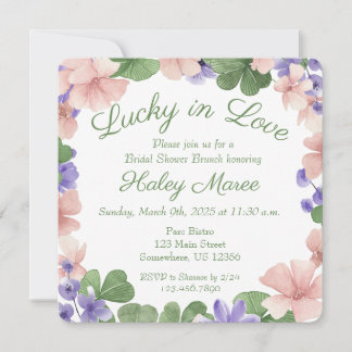 Lucky In Love Bridal Shower Invitation