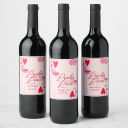 Lucky in Love, Bridal Shower, Lucky,  Wine Label