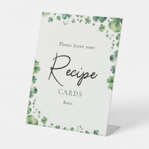 Lucky in Love Bridal Shower Recipe Cards Pedestal Sign
