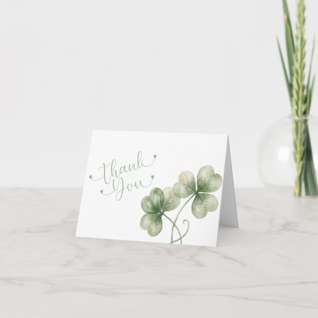 Lucky in Love Bridal Shower Thank You Card | St. P (Front)