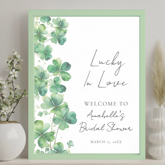 Lucky In Love Bridal Shower Welcome Sign (Lucky In Love Bridal Shower Welcome Sign)