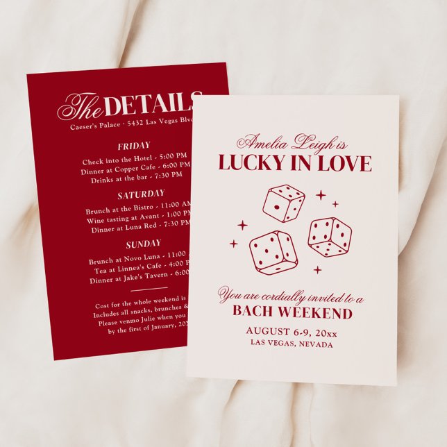 Lucky In Love Casino Bachelorette Weekend Invitation (Creator Uploaded)