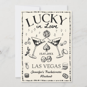 Lucky In Love Casino Bachelorette Weekend Invitation