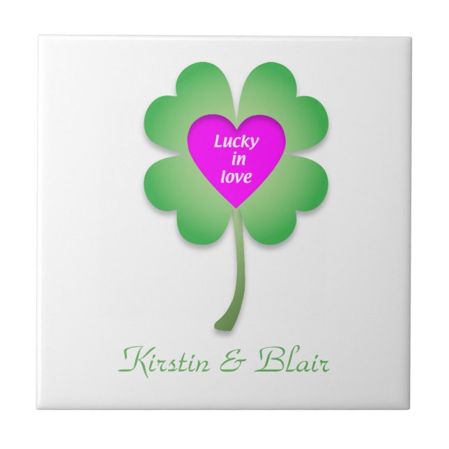 Lucky in Love ceramic tile (Front)