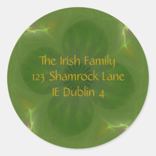 Lucky in Love Clover & Hearts Fractal Classic Round Sticker