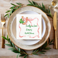 Lucky in love clover leaf bow ribbon bridal shower