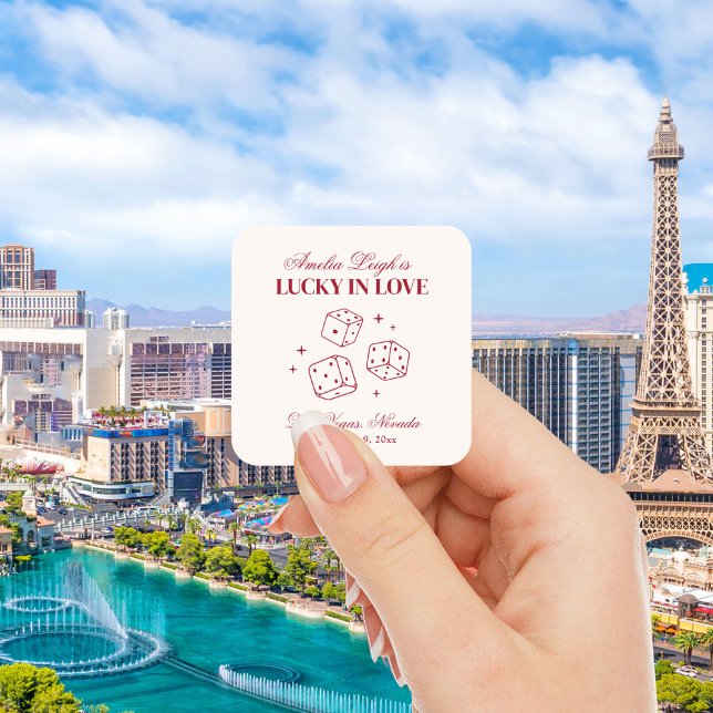 Lucky In Love Cocktails Bachelorette Weekend Square Sticker (Creator Uploaded)