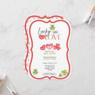 Lucky in Love Cover leaf & hearts : Bridal shower Invitation