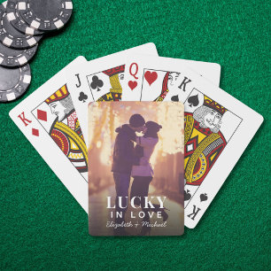 Lucky In Love Custom Photo Playing Cards