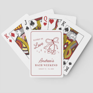 Lucky in Love Dice Bow Casino Vegas Bachelorette Playing Cards