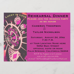 Lucky in Love Dice Rehearsal Dinner Invitation