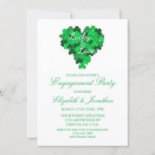 Lucky In Love Engagement Party Invitation