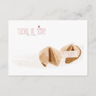 Lucky in Love Fortune cookies Wedding RSVP card