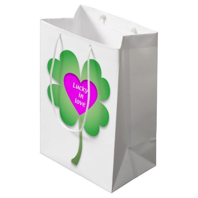 Lucky in Love gift bag (Front Angled)