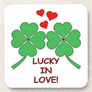 Lucky In Love Hearts Clover Coaster