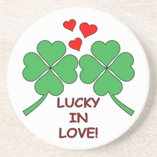 Lucky In Love Hearts Clover Coaster