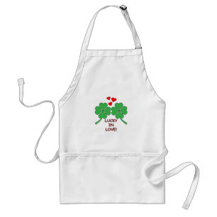 Lucky In Love Hearts Clover Standard Apron