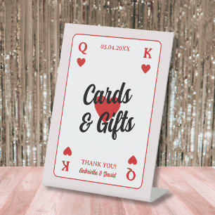 Lucky In Love Hearts Couples Shower Cards Gifts Pedestal Sign