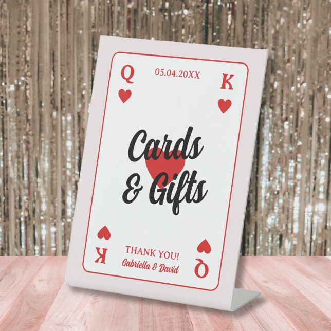 Lucky In Love Hearts Couples Shower Cards Gifts Pedestal Sign (Lucky In Love Hearts Couples Shower Cards Gifts Pedestal Sign)