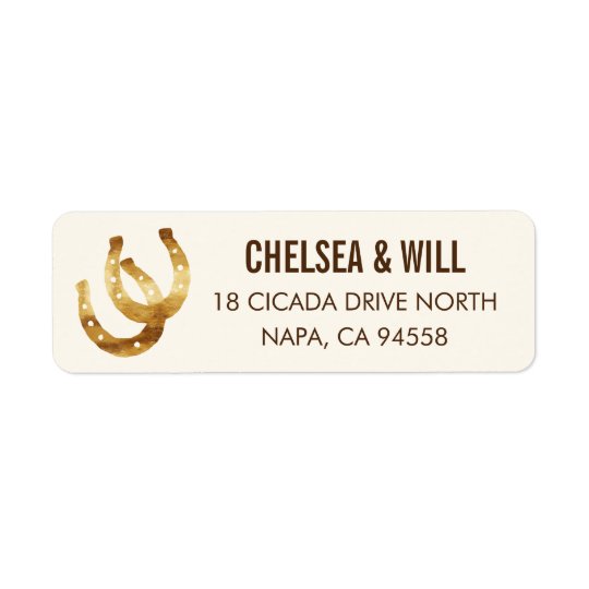 Lucky in Love Horseshoe Return Address Label