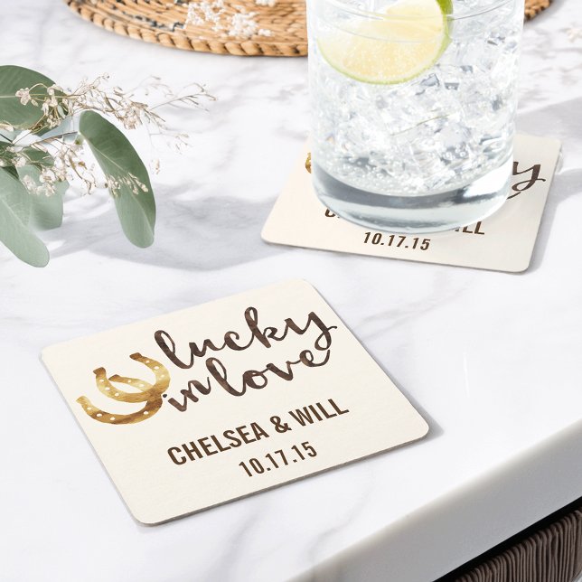 Lucky in Love Horseshoe Wedding Coasters (Creator Uploaded)