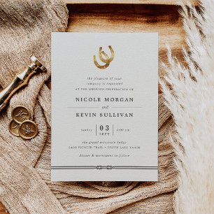 Lucky in Love   Horseshoe Wedding Invitation