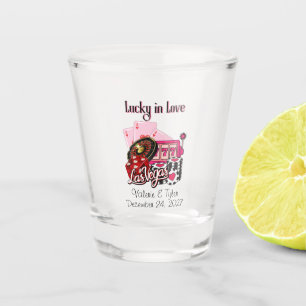 Lucky in Love Las Vegas Elopement Shot Glass