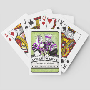 Lucky in Love Lavender & Lime Playing Cards