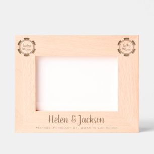 Lucky In Love Married In Las Vegas Wedding Etched Frames