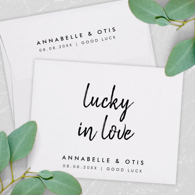 Lucky in Love | Minimalist Wedding Lottery Ticket Envelope (Creator Uploaded)