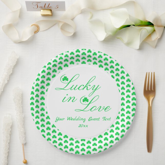 Lucky In Love Paper Plate (Wedding)