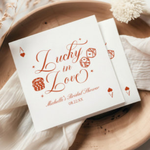 Lucky In Love Playing Card Casino Bridal Shower Napkin