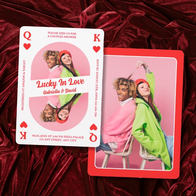Lucky In Love Playing Card Photo Couples Shower (Lucky In Love Playing Card Photo Couples Shower)