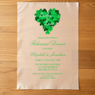 Lucky In Love Rehearsal Dinner Vellum Invitations