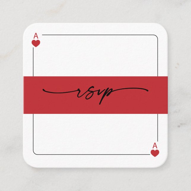 Lucky in Love RSVP QR Code Enclosure Card (Front)