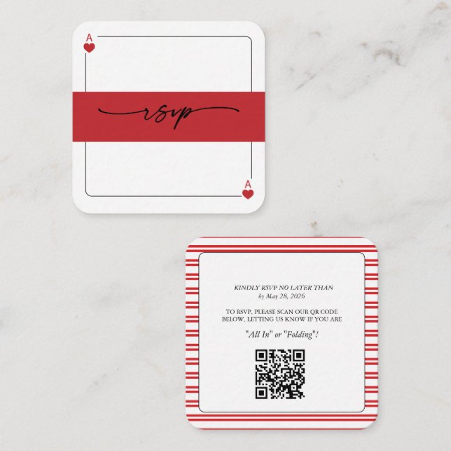 Lucky in Love RSVP QR Code Enclosure Card (Front/Back)